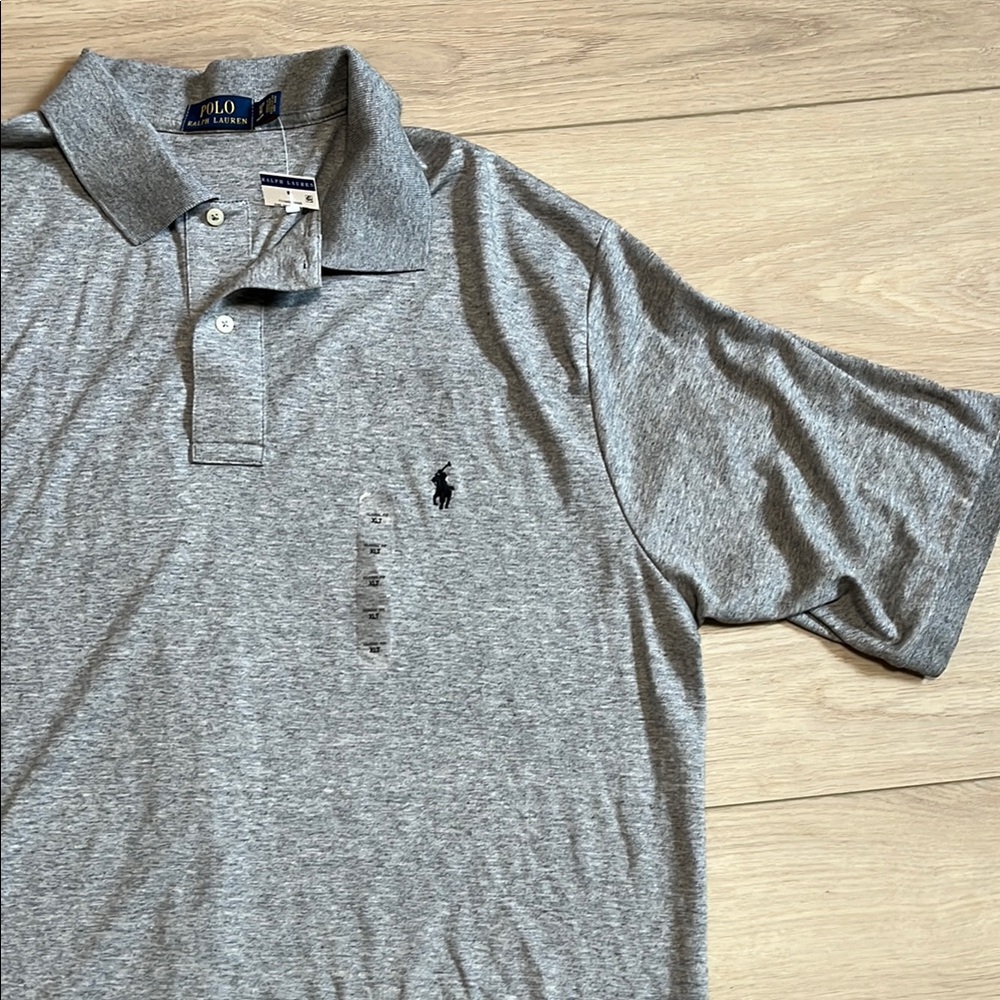 NWT Polo by Ralph Lauren Heather Gray Short Sleeve Polo Shirt size XLT